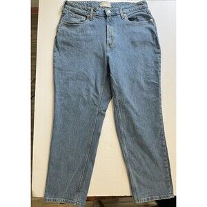 Everlane Women's Light Wash Straight Leg High Rise Blue Denim Jean 34x27